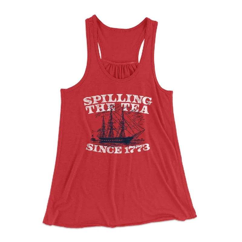Spilling The Tea Since 1773 Women's Flowey Tank Top charcoal tank top