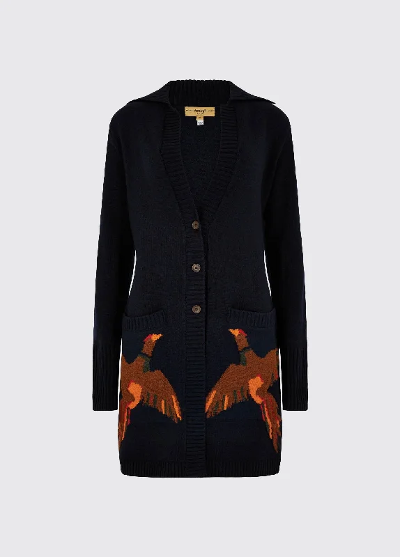 Dromore Knitted Cardigan - Navy Soft Cozy Warm