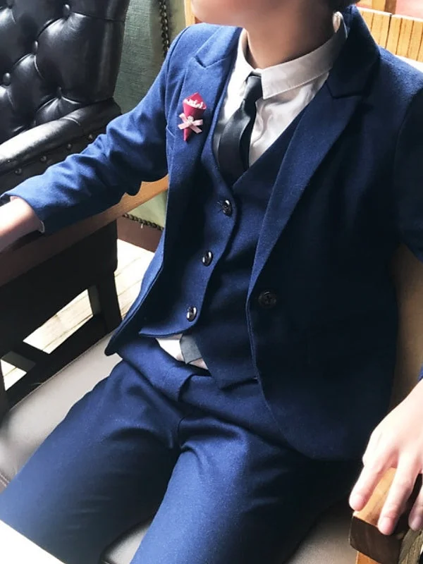 Boys Suit & Blazer Clothing Set 3 Pieces Tank Pants Long Sleeves Wedding Suit Sets fashionable tank top