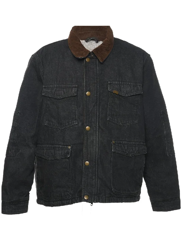Wrangler Shearling Denim Jacket - XL Print Jacket Jacquard Jacket Embroidered Jacket
