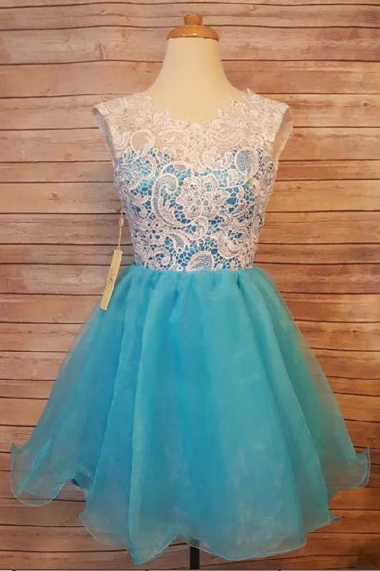 Charming White Lace Mini Length Cheap Prom Homecoming Dresses For Party Graduation Dress