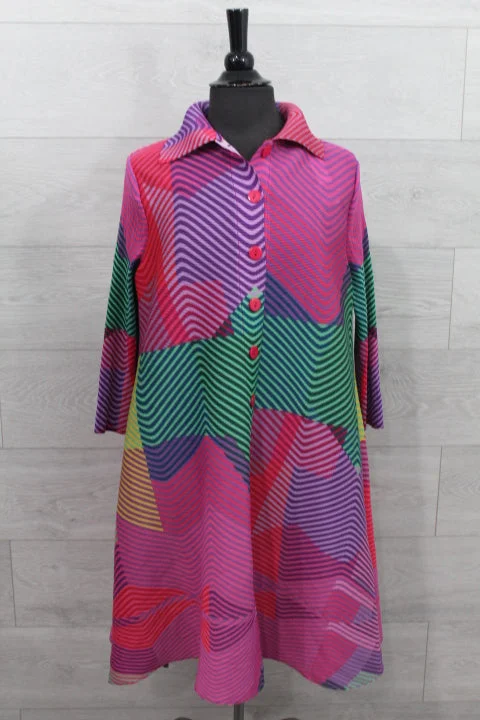 Vanite Couture - Jacket Dress Multi Boat Neck Shawl Collar Notched Collar