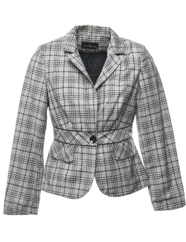 Checked Grey Blazer - S