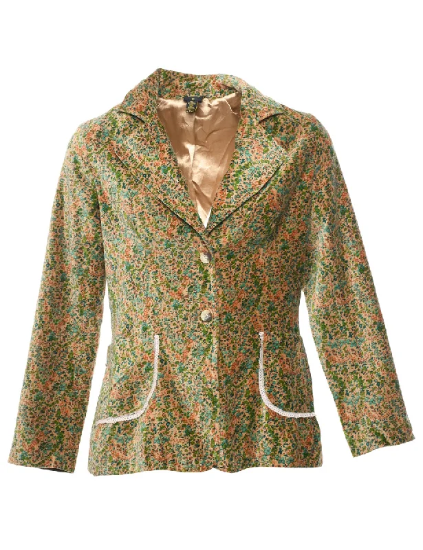 Ditzy Floral Print Blazer - M