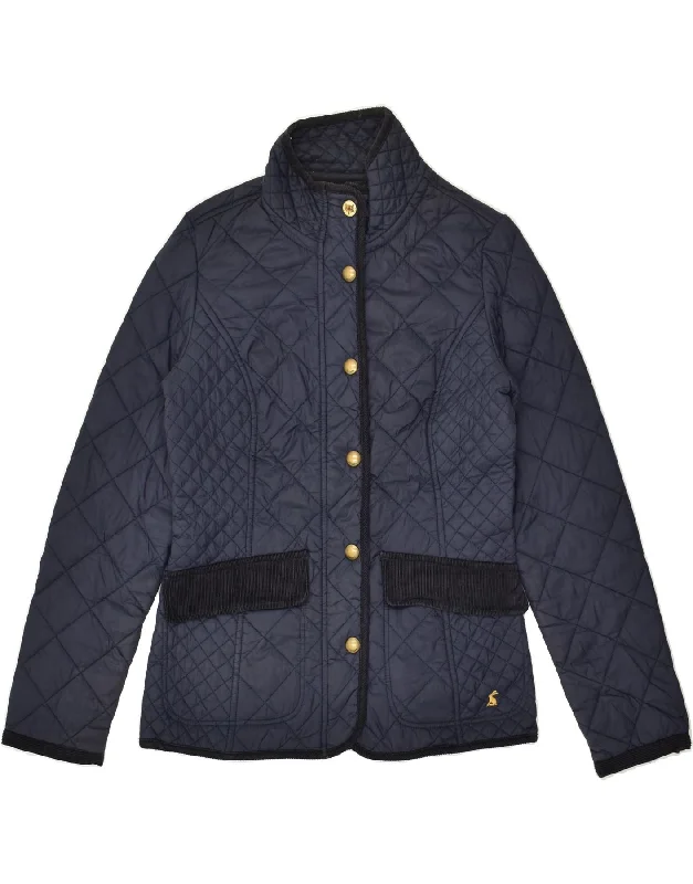 JOULES Womens Quilted Jacket UK 8 Small Navy Blue Polyamide