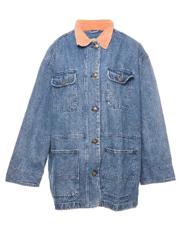 Medium Wash Denim Utility Jacket - L