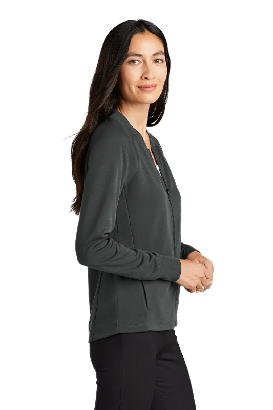 Mercer+Mettle Womens Double Knit Full Zip Bomber Jacket - Anchor Grey