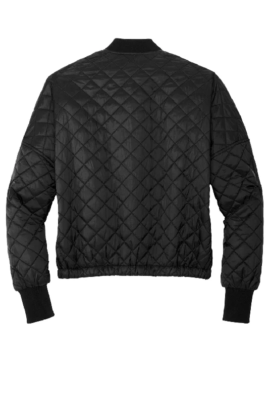 Mercer+Mettle Womens Quilted Water Resistant Full Zip Jacket - Deep Black