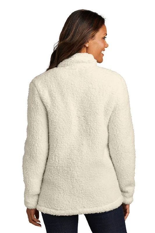 Port Authority Womens Cozy Sherpa Fleece 1/4 Zip Jacket - Marshmallow White