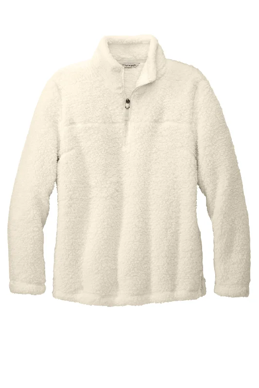 Port Authority Womens Cozy Sherpa Fleece 1/4 Zip Jacket - Marshmallow White