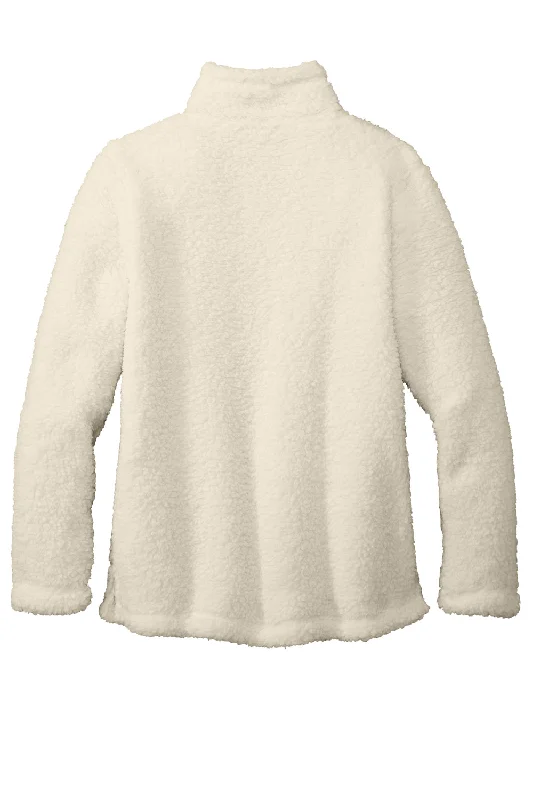 Port Authority Womens Cozy Sherpa Fleece 1/4 Zip Jacket - Marshmallow White