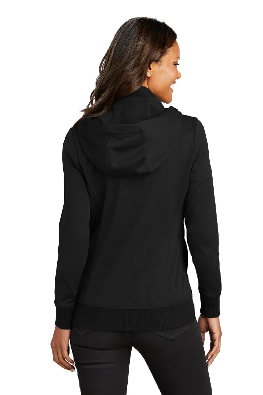 Port Authority Womens Smooth Fleece Full Zip Hooded Jacket - Deep Black