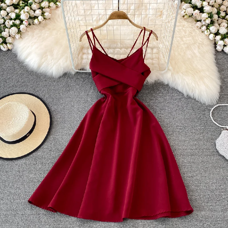 Cute V Neck Short Dress A Line Fashion Dress  10715