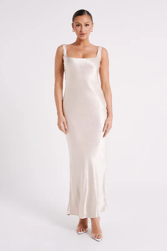 Ensley Satin Maxi Dress - Champagne