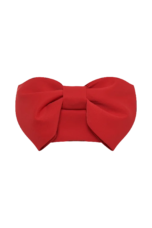 Katie Bow Crop Top - Red