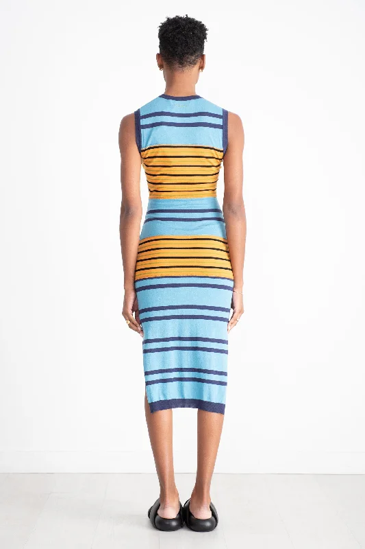 Mixed Stripe Sleeveless Dress, Multi