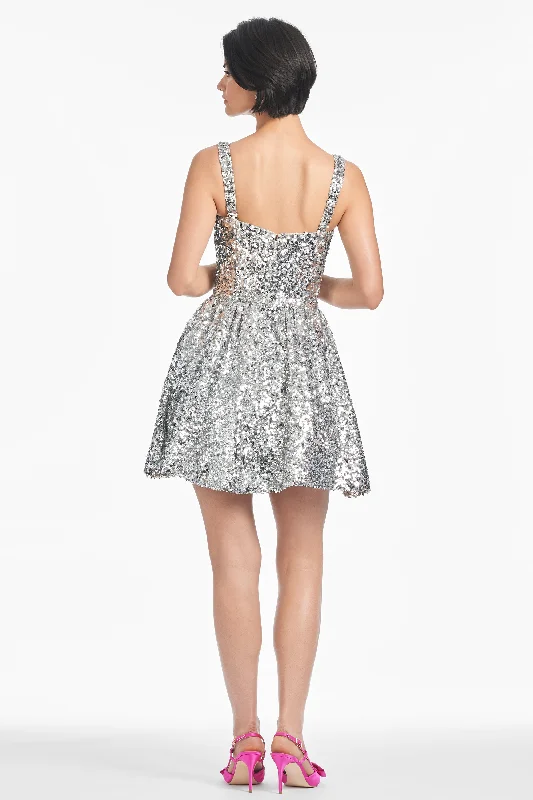 Quinn Dress - Silver Sequins