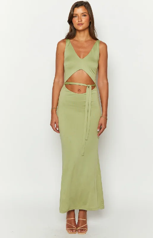 Zuri Khaki Maxi Dress