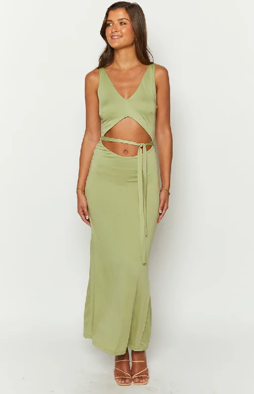 Zuri Khaki Maxi Dress