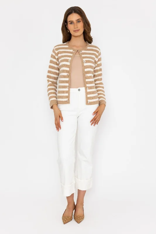 Tan Stripe Cardigan