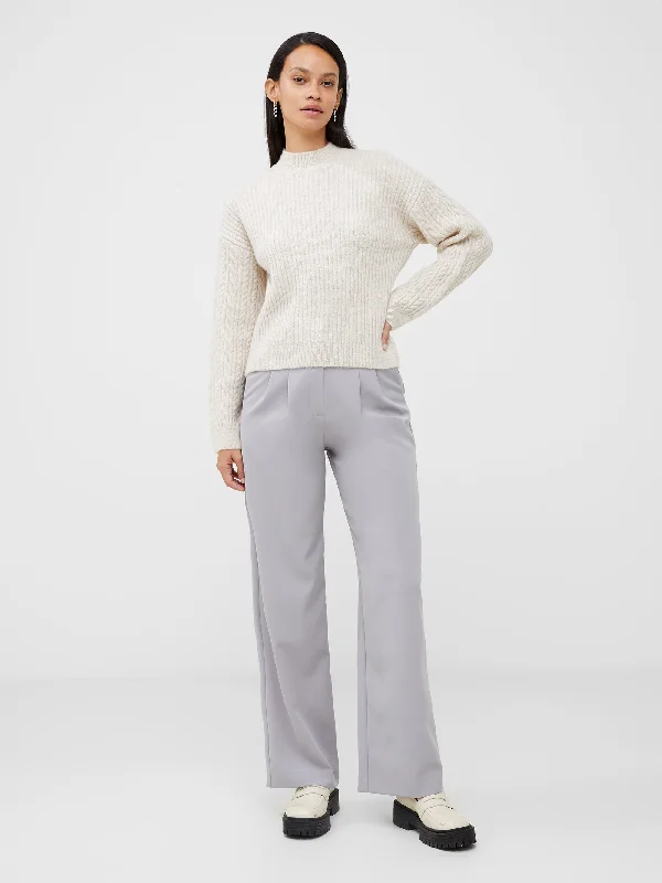 Cable Knit Arm High Neck Jumper