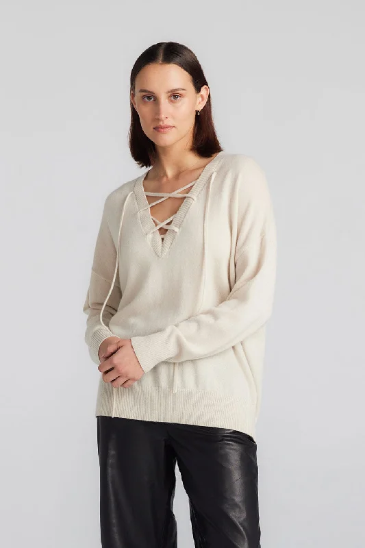 Cashmere Drawstring Sweater - Antique Cream