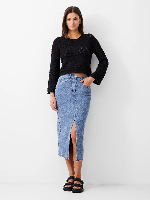 Crochet Bobble Knit Crop Jumper