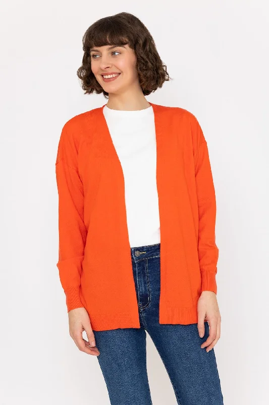 Long Line Cardigan in Coral