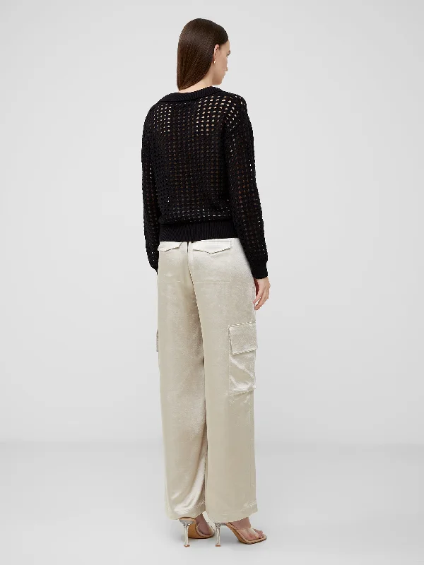 Manda Pointelle Collared Jumper