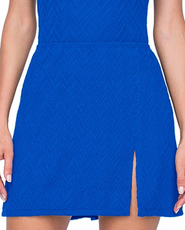 Textured Cover Up Side Slit Skirt In Got Jazz Sapphire