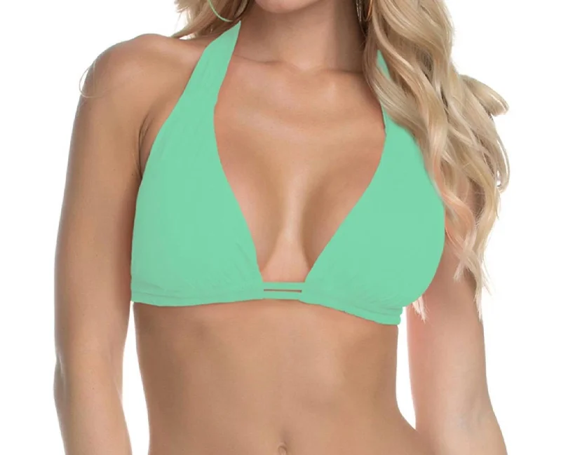 Women's High Neck Bikini Top In Seaglass