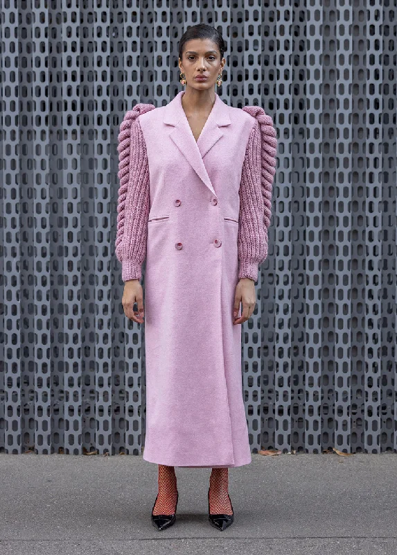 KNITTED SLEEVES WOOL COAT