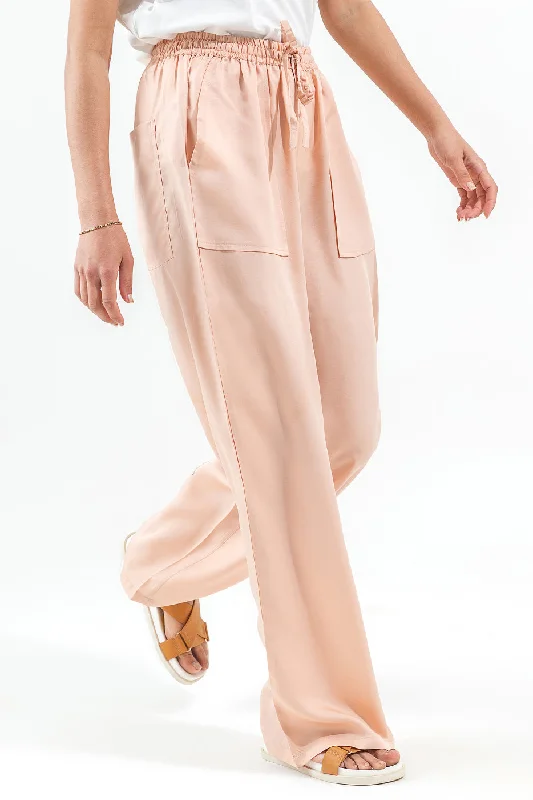 PEACH WIDE LEG PANTS