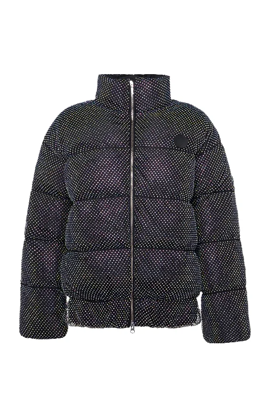 Down Jacket With Crystal Mesh