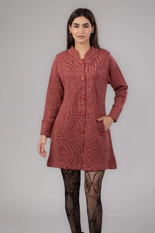 Plus Size Collared Long Coat