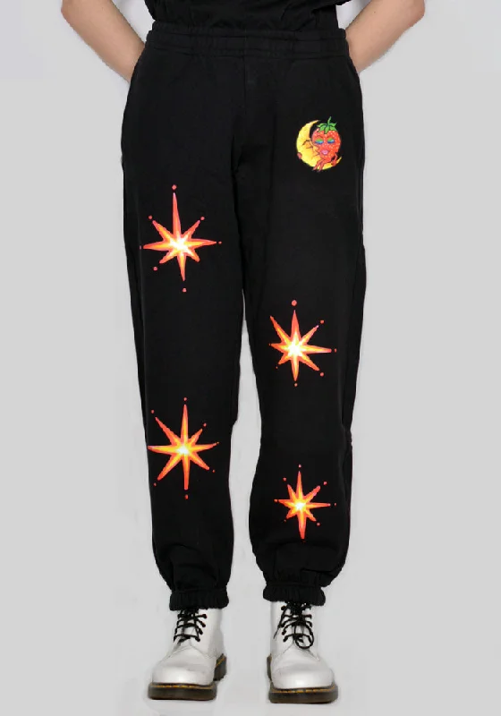 SKY HIGH FARM SHF03P032 UNISEX ALLY BO FIREWORK SWEATPANTS BLACK