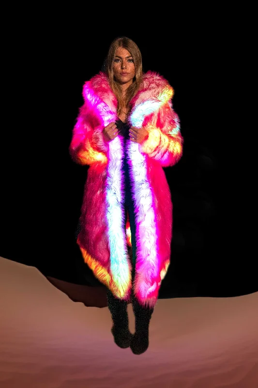 Women's LED Desert Warrior Coat in ""Just The Tip-Hot Pink""