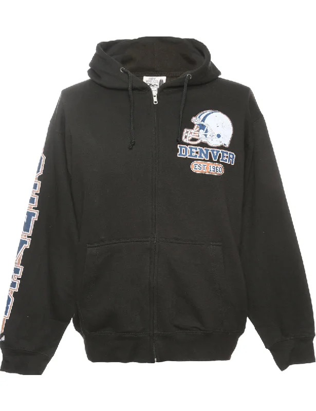 Black Denver Printed Hoodie - M