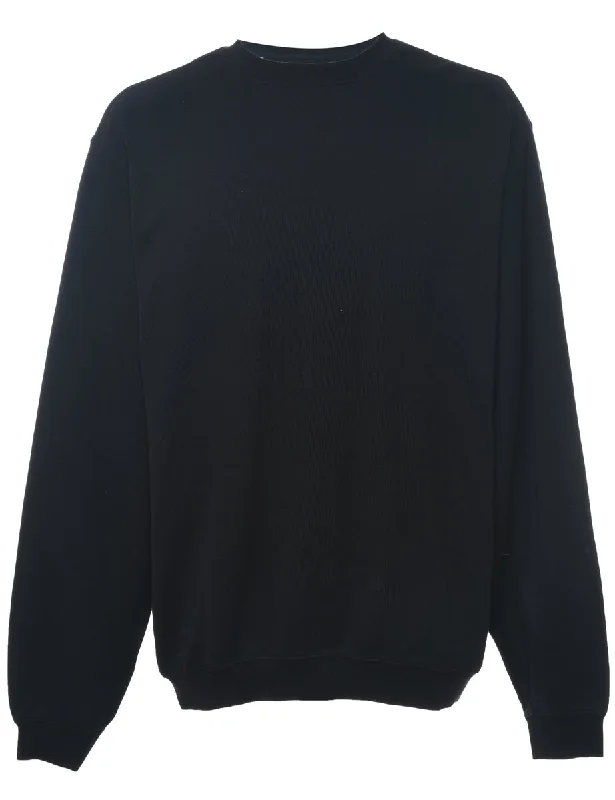 Black Plain Classic Sweatshirt - L