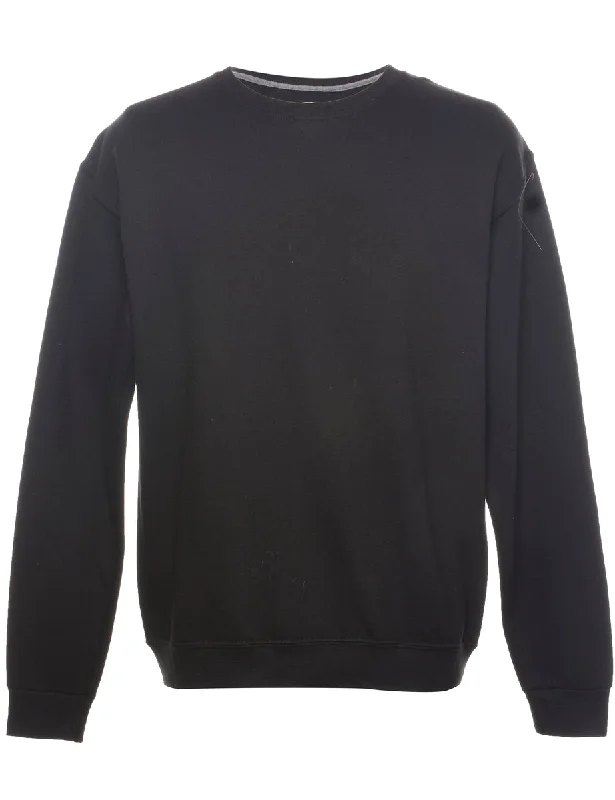 Black Plain Sweatshirt - M