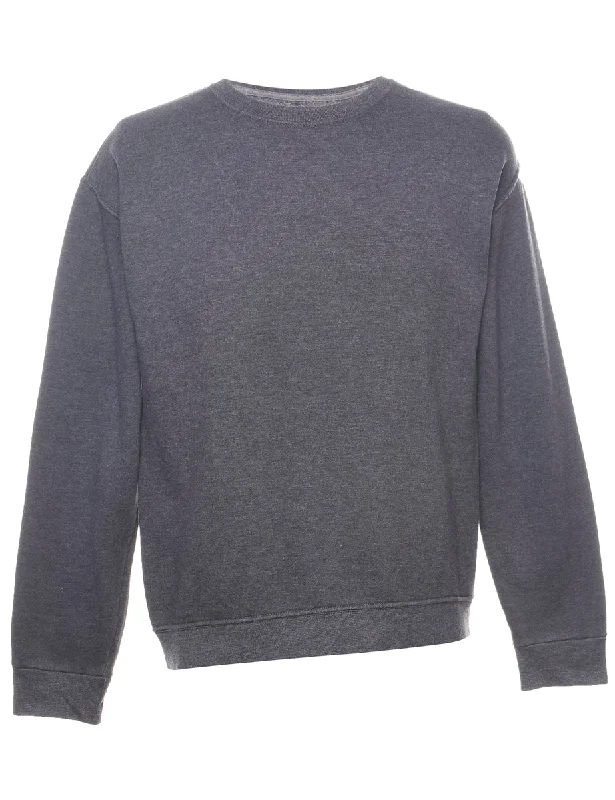 Dark Grey Plain Sweatshirt - M