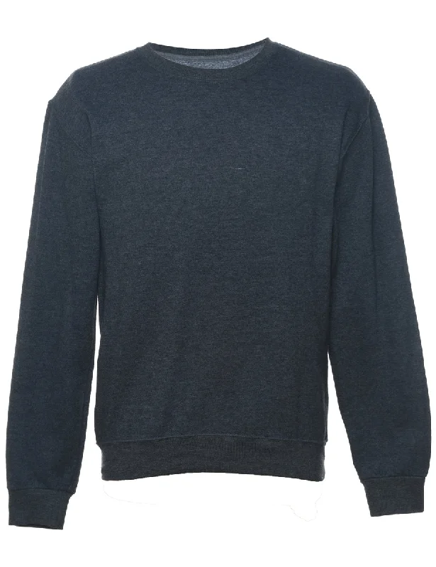 Dark Grey Plain Sweatshirt - S