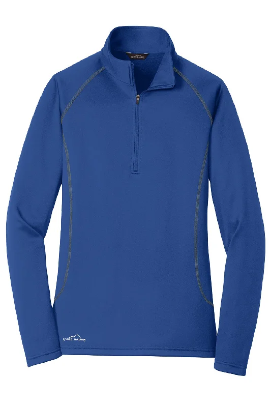 Eddie Bauer Womens Smooth Fleece 1/4 Zip Sweatshirt - Cobalt Blue