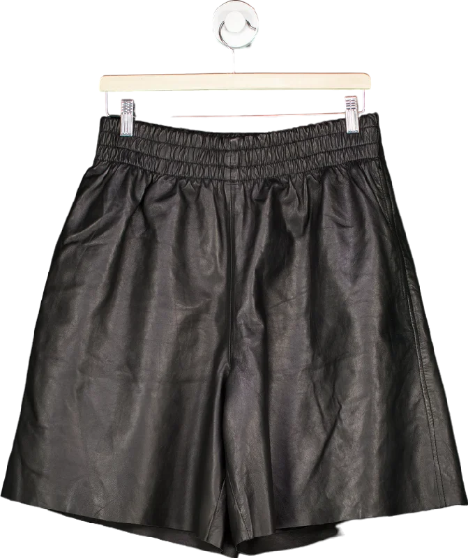 H&M Black Leather Shorts EUR 42