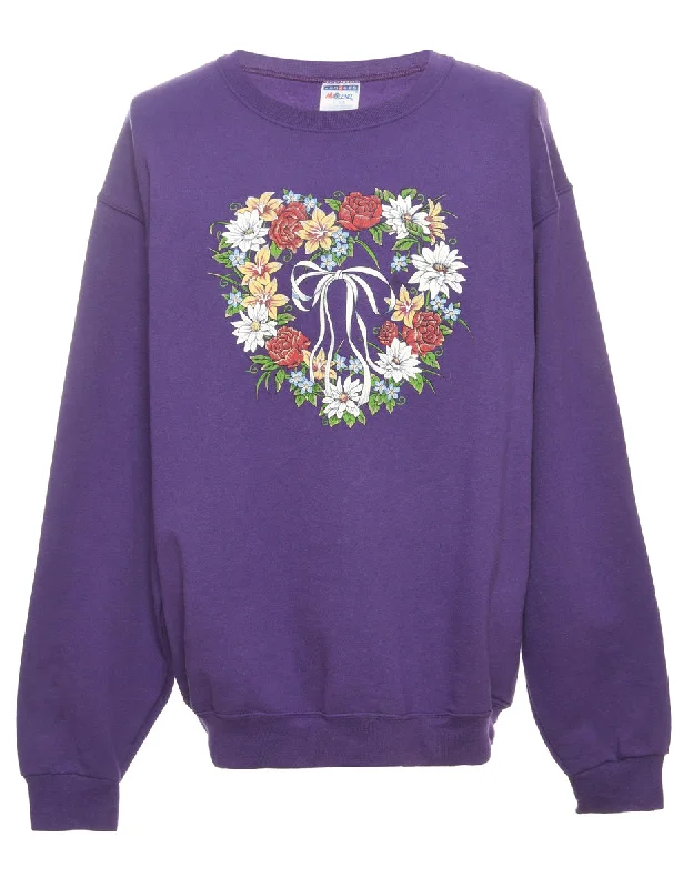 Jerzees Floral Printed Sweatshirt - XL