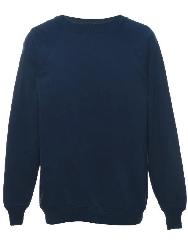 Navy Plain Sweatshirt - M