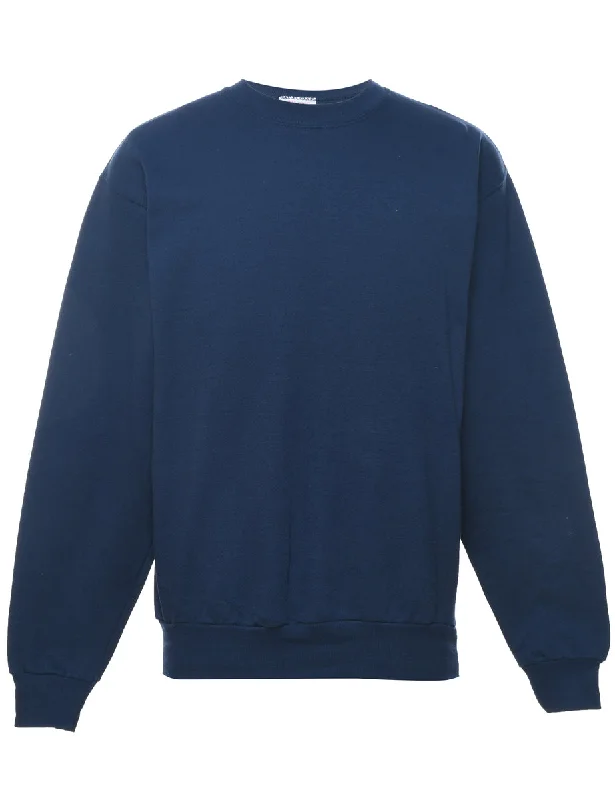 Navy Plain Sweatshirt - S