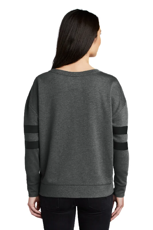 New Era Womens Varsity Fleece Crewneck Sweatshirt - Heather Black - Closeout