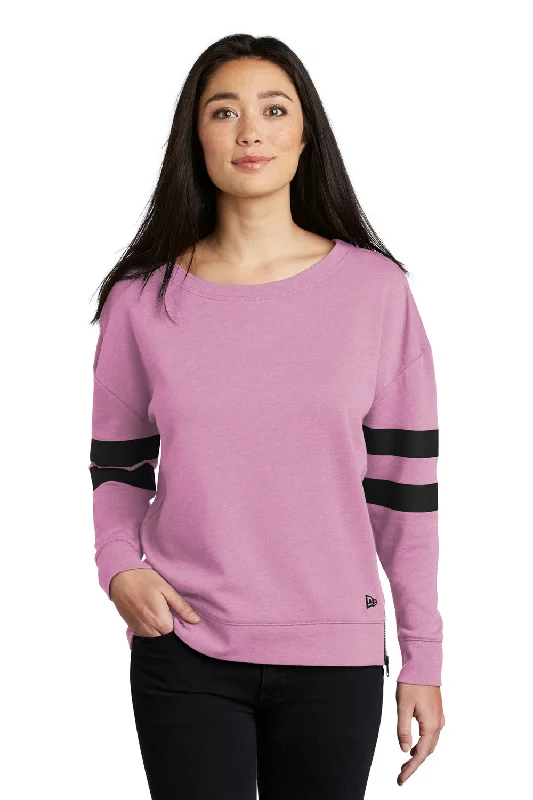 New Era Womens Varsity Fleece Crewneck Sweatshirt - Heather Lilac Pink