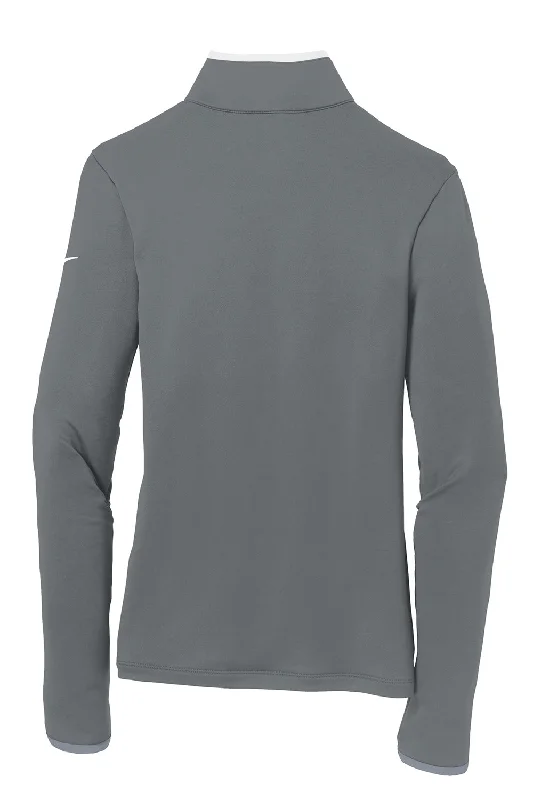 Nike Womens Dri-Fit Moisture Wicking 1/4 Zip Sweatshirt - Dark Grey/White